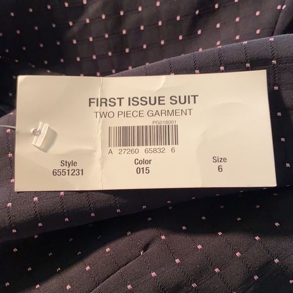 Women’s First Issue Liz Claiborne Suit Lined Pants Navy and Pink Size 6 - Picture 6 of 7
